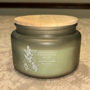 Eucalyptus Moss Light Green Jar Candle, 14 oz. Unused Double Wick